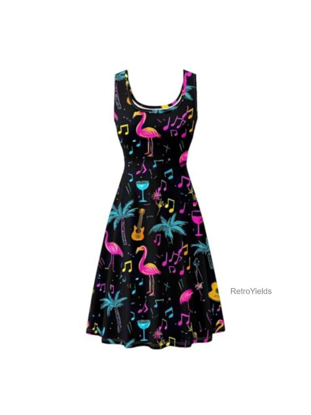 Women's Sleeveless A-Line Tank Sundress with Pockets Casual Midi Dress